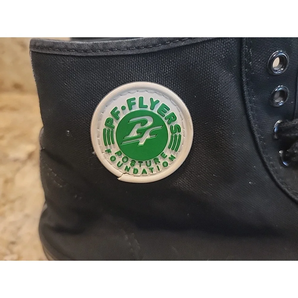 PF Flyers Black Canvas Center Hi Sandlot High Top Basketball Sneakers Men's 16